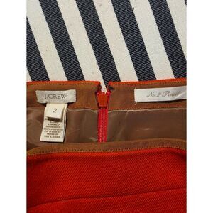 J.Crew Orange Wool Pencil Skirt 2